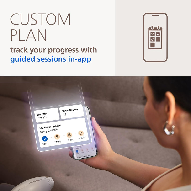 Philips Lumea 8000 Series - Dispositivo de Depilacion IPL, Reduccion Permanente del Vello, SenseIQ, 3 Accesorios