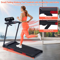 MCRG Portable Walking Pad Treadmill with Handle Bar Incline for Home Small