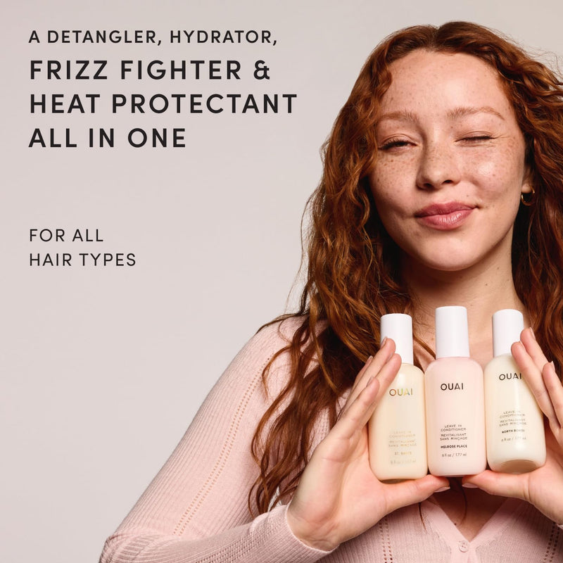 OUAI Acondicionador Sin Enjuague Multifuncional, Protector Termico hasta 450F, Desenredante, Anti-Frizz, Aroma North Bondi, 177ml