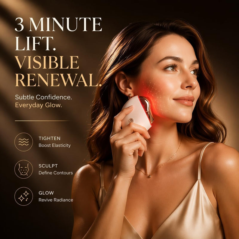 Avorla Herramienta facial LED Gua Sha con calor y microcorriente, dispositivo de tonificación de la piel, terapia de luz de la piel antienvejecimiento/antiarrugas, elevación facial, hinchazón de ojos/