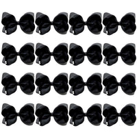 DEEKA 16 PCS 4" Hand-made Hair Bow Grosgrain Ribbon Solid Color Hair Bow Alligator Clips Hair Accessories for Little Tee