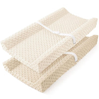 Susurration Changing Pad Covers 2Pack Minky Dots Plush Diaper Change Table Covers 33x17x7in Ultra Soft Changing Pad Shee
