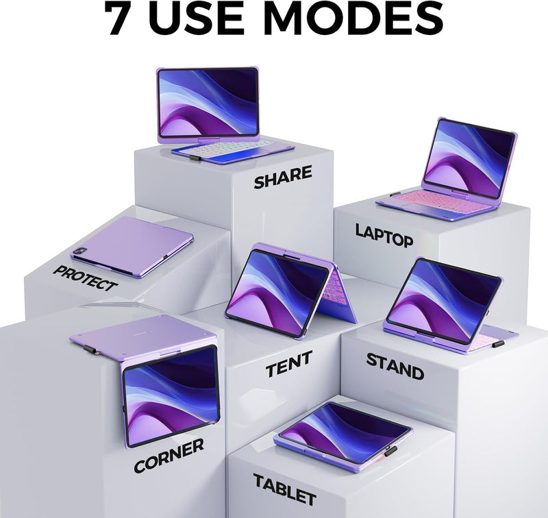 Funda con Teclado NOKBABO para iPad 10/11 (A16) y Air 11" (M4/M3/M2) - Morado Metálico