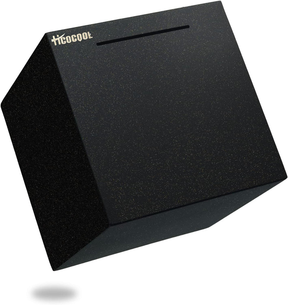 Hicocool Stainless Steel Piggy Bank for Adults Must Break Open, Black, 7.9"