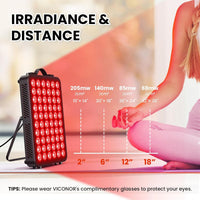 Viconor Terapia de luz roja para el cuerpo, panel de terapia de luz infrarroja cercana de 660nm 850nm, dispositivo de 60 LED de doble chip con 300W de potencia, ideal para el cuerpo, la cara, mejora e
