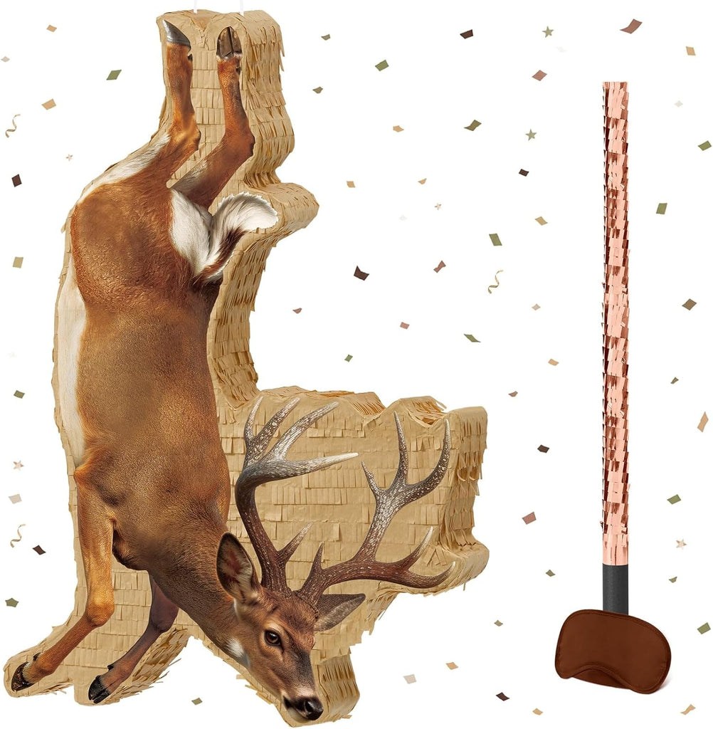 WERNNSAI 23.6"Large Deer Piñata Gone Hunting Piñata Hunting Party Supplies
