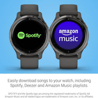 Renewed Garmin Venu 2S, Smaller-Sized GPS Smartwatch with Advanced Health Monitoring and Fitness Features, Slate Bezel with Graphite Case and Silicone Band, (010-02429-00) (Renewed)
