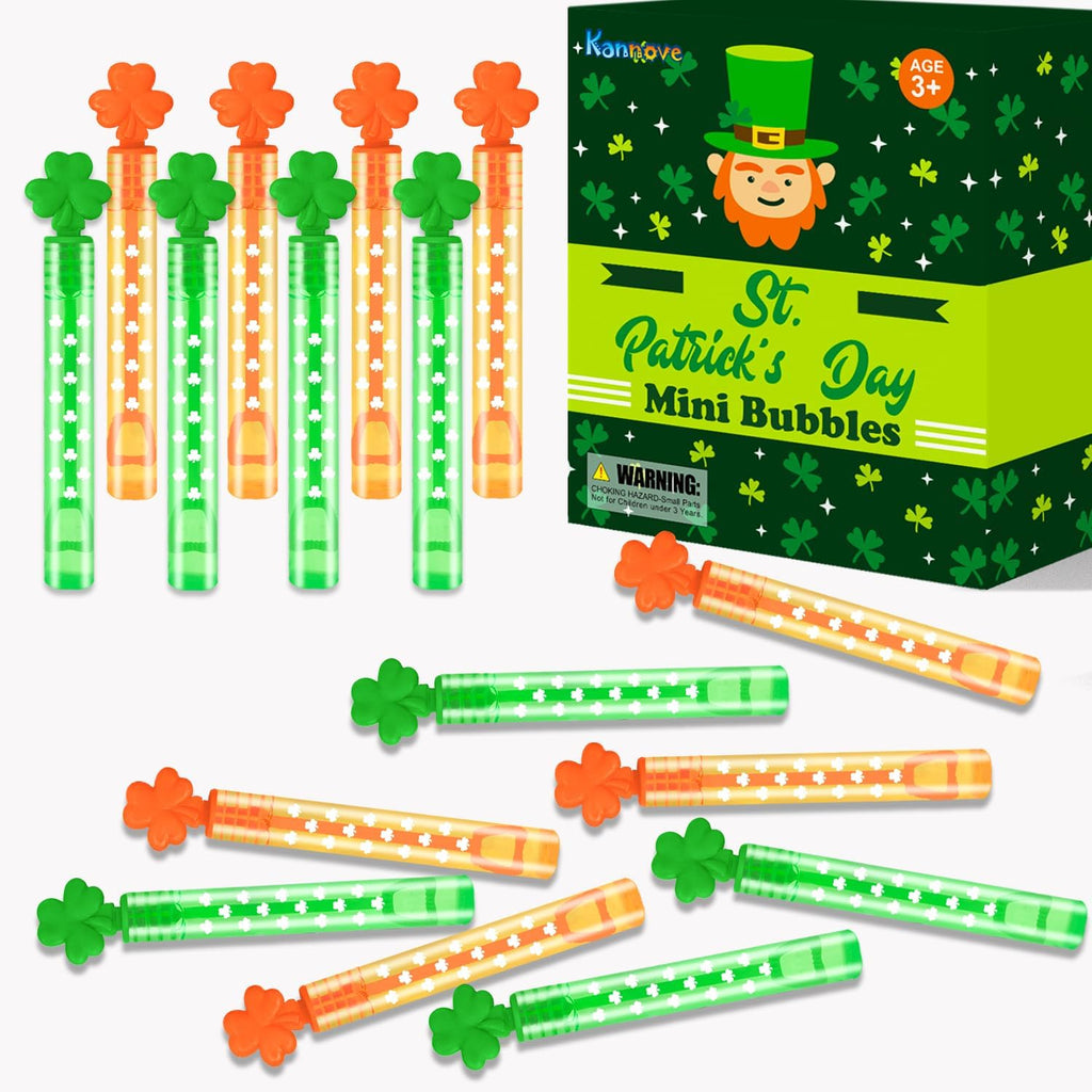 St Patrick's Day Mini Bubble Wands Toys Gifts Bulk for Toddlers 64 PCS