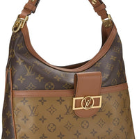Original Louis Vuitton Pre-loved Monogram Reversed Dauphine Hobo MM, Brown