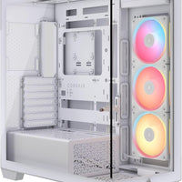 Corsair 3500X LX RGB Link Panoramic Mid-Tower PC Case – 3X Pre-Installed Fans, High Airflow, Spacious Interior, GPU Anti-Sag, Reverse Connection Motherboard Compatible – White
