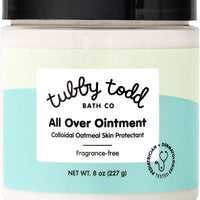 TUBBY TODD All Over Ungüento - Crema para eccema para bebé, multiuso diario, sensible, seca, irritación, crema para aliviar la piel del bebé, sin esteroides y gluten, sin fragancia, 1 paquete, 8 onzas
