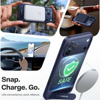 TORRAS Strong Magnetic Seamless Stand for iPhone 17 Pro Max Case Deep Blue