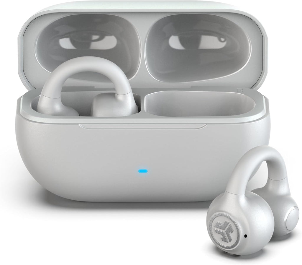 JLab, Flex, Open Ear Earbuds, Clip On Wireless Bluetooth Earbuds, Open Ear Headphones, Cloud White
