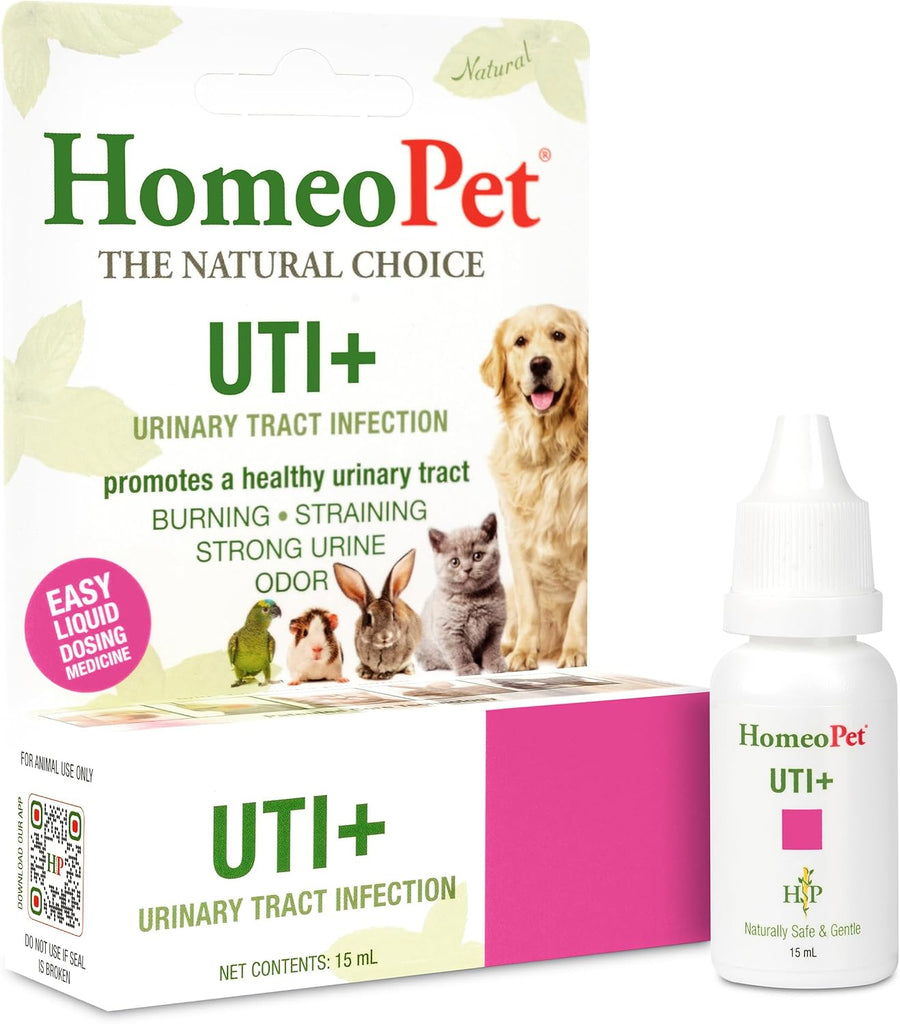 HomeoPet UTI+ Urinary Tract Supplement for Dogs and Cats, 15 Milliliters