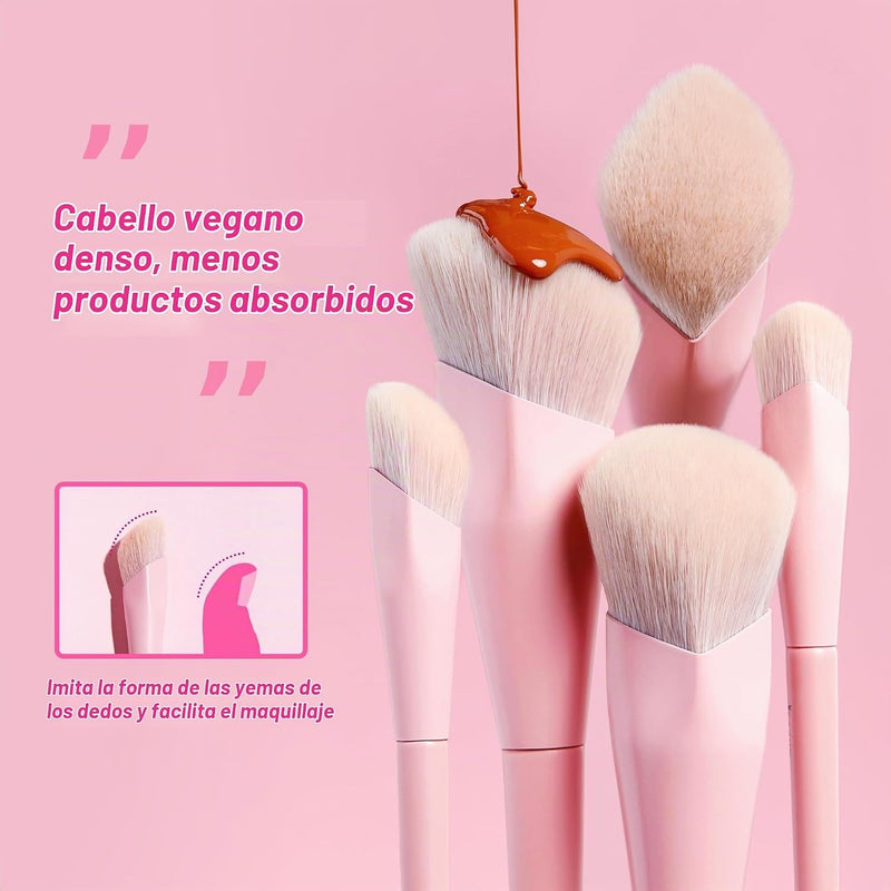 Jessup Foundation Brush and Concealer Brush, Pink Makeup Brushes Set 2Pcs Premium Synthetic Face Make up Brushes for Liquid Cream, T497