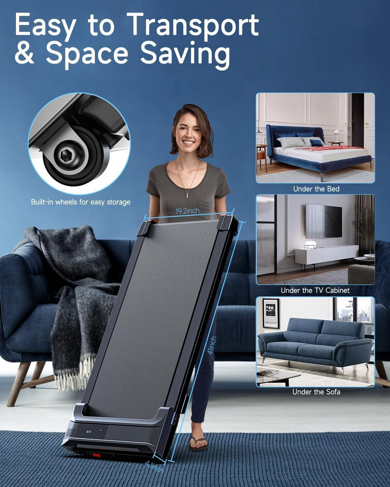 Buztrio Walking Pad Treadmill for Home - Under Desk Treadmills Mini Portable Walking Running