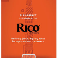 D’Addario Woodwinds, Rico Bb Clarinet Reeds, RCA0125-B50, Strength 2.5, 50-pack