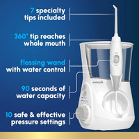 Waterpik Aquarius - Hilo dental de agua para limpieza de dientes, encías, brackets, cuidado dental, energía eléctrica con 10 configuraciones, 7 puntas para múltiples usuarios y necesidades