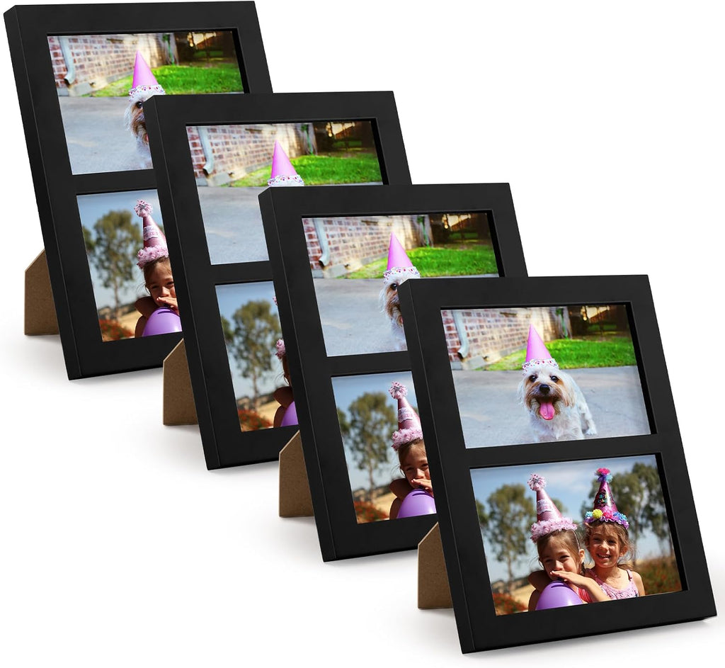 Golden State Art, 4x6 Double Picture Frame, Display Two 4x6 Photos(Black)