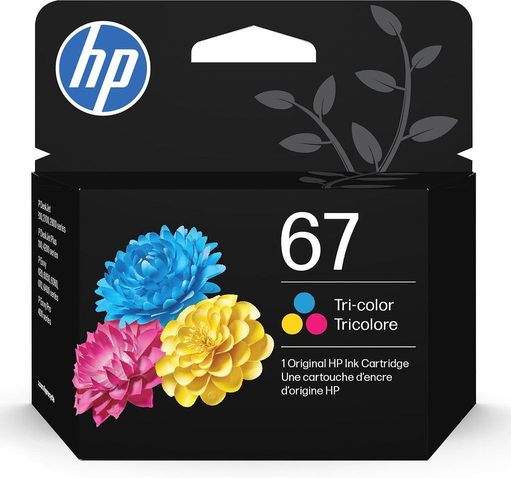 HP 67 Tri-Color Ink Cartridge | Works with DeskJet 1255, 2700, 4100 Series, Envy 6000, 6400 Series | Eligible for Instan