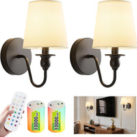 Battery Operated Wall Sconce Set of 2,Wireless Wall Sconces with 10000 mAh,RGB Rechargeable Sconces with Remote,Cordless