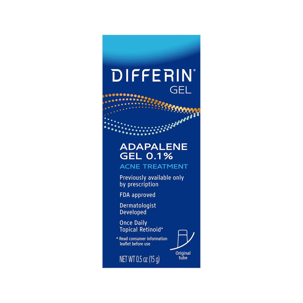 Differin Acne Retinoid Treatment Gel, 0.1% Adapalene, 15g Tube