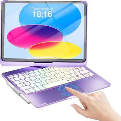 Funda con Teclado NOKBABO para iPad 10/11 (A16) y Air 11" (M4/M3/M2) - Morado Metálico