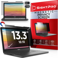 SightPro Magnetic Laptop Privacy Screen 13.3 Inch 16:10 - Patented Removable Laptop Privacy Filter Shield and Protector