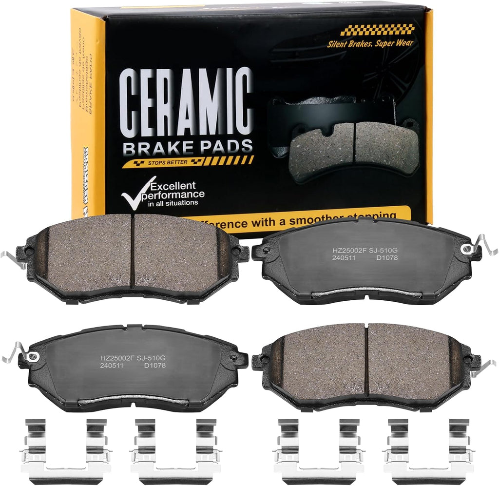 HECHENQICHE D1078 Front Ceramic Brake Pads Kit Fit For Subaru Legacy 2005-2019, For B9 Tribeca 2006-2007, For Tribeca 20