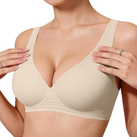 OEAK Womens Jelly Bras Wireless Deep V Comfy Push Up Tshirt Bras CMP 3XL