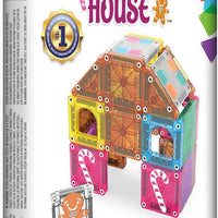 MAGNA-TILES microMAGS 24-Piece Gingerbread House Travel Set, The Original Magnetic Building Brand