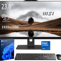 msi Modern Business All-in-One Desktop, Intel Core 7 150U, 23.8" FHD IPS 1920x1080 Touchscreen, 32GB DDR5, 1TB SSD, Wi-Fi 6E, IR Camera, HDMI, DP, AI PC, Wireless KB & Mouse, Windows 11 Pro, Black