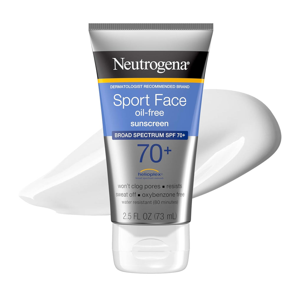 Neutrogena Sport Face Sunscreen Lotion SPF 70+, 2.5 fl. oz - 5 Ounce (Pack of 2)