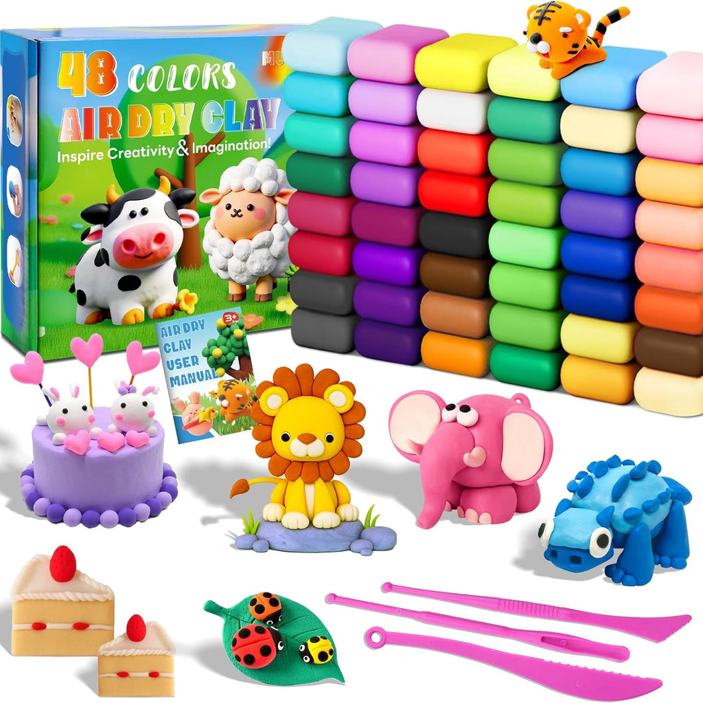 MuseLuxe Air Dry Clay - 48 Colors Modeling Clay Kit