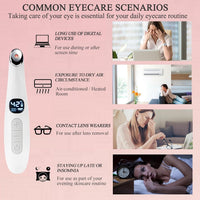 Vowleike Varita de Levantamiento de Ojos, 3 en 1 con Luz Roja Vibratoria 98°F a 113°F Pantalla LCD Masajeador de Ojos para Ojos Secos, Ojeras e Hinchazón, Eléctrico para Cara, Bolígrafo Escultor de