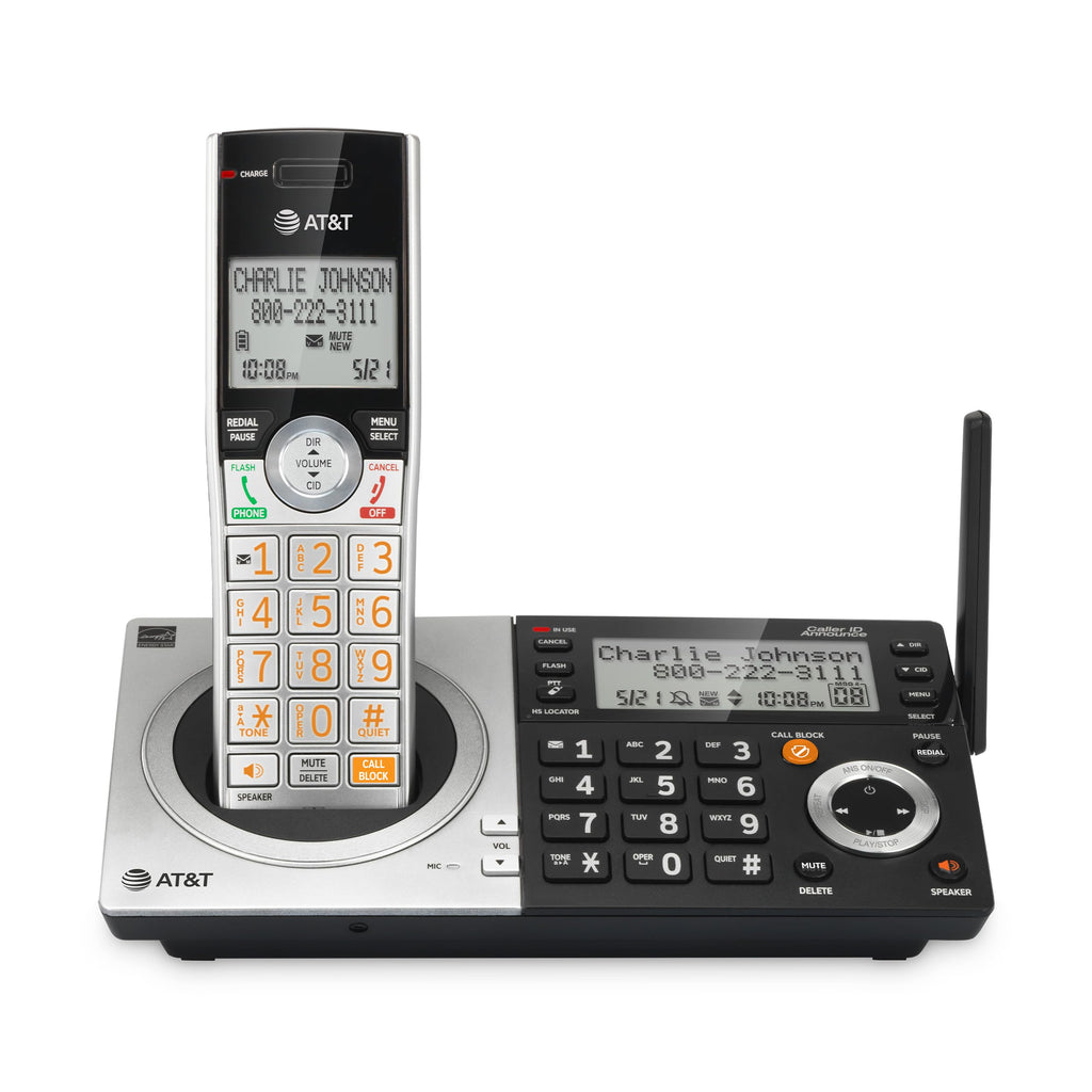 AT&T CL83107 DECT 6.0 Cordless Phone, 5-Handset, Silver/Black