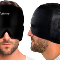 TheraICE Gorro de Alivio para Migraña, Gorro Calmante para Dolor de Cabeza con Compresa de Hielo, Máscara de Compresa Fría Facial, Productos de Gel Refrescante para Envolver la Cabeza para Tensión