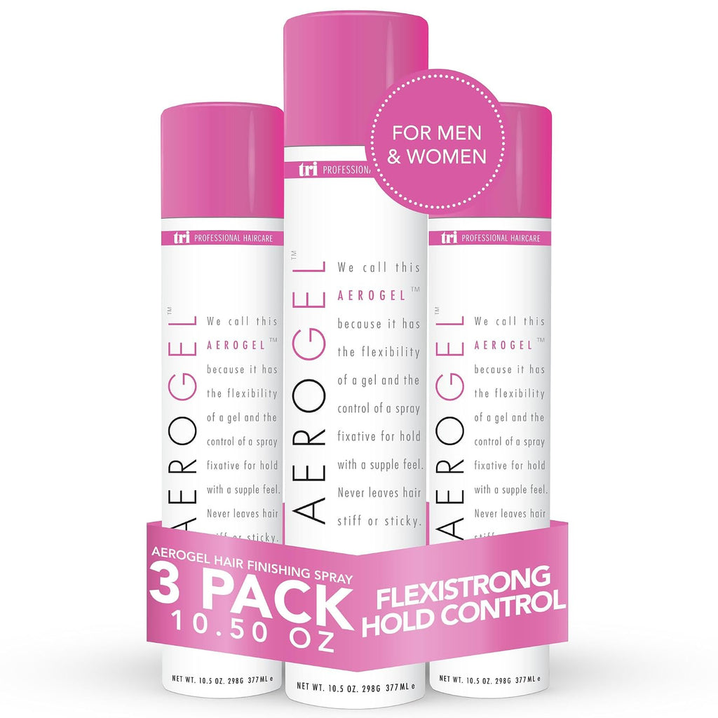 TRI Design Aerogel Hairspray - Hair Finishing Spray for Styling, Volumizing and Holding Curly Hair with Flexible Hold -