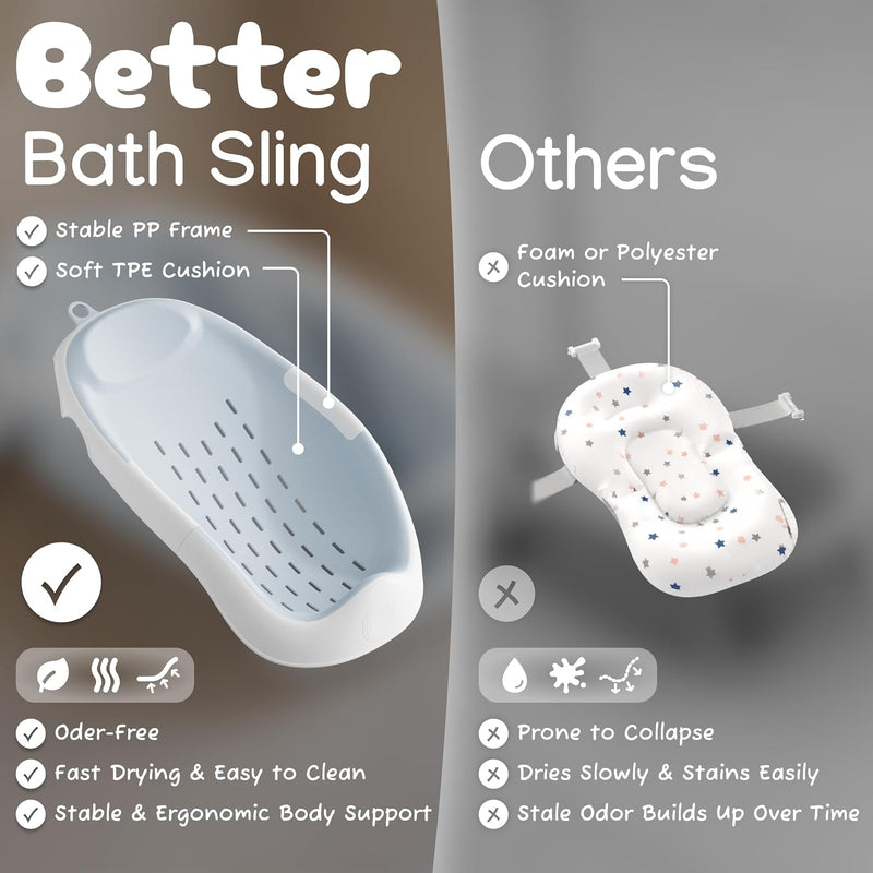 CheerTry Bañera Plegable 4 en 1 para Bebé 0 a 24 Meses Azul