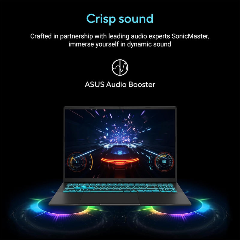 ASUS V16 16" WUXGA 144Hz Gaming Laptop, Intel® Core™ 7 240H, RTX™ 5070, 16GB DDR5 RAM, 1TB SSD, V3607VP-DS74, Matte Black