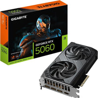 GIGABYTE GeForce RTX 5060 WINDFORCE OC 8G Graphics Card, Cooling System, 8GB 128-bit GDDR7, PCIe 5.0, Manufactured by NVIDIA, DisplayPort & HDMI - Video Output Interface, GV-N5060WF2OC-8GD Video Card
