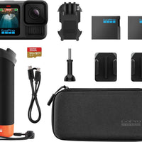 GoPro HERO13 Black Accessory Bundle - Includes The Handler, 2 Enduro Batteries, 2 Curved Adhesive Mounts, 64GB SanDisk MicroSD Card, and Carrying Case