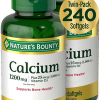 Nature's Bounty Calcium 1200 mg with 1000 IU Vitamin D3, 2 Per Day, 120 Ct - 120 Count (Pack of 1)