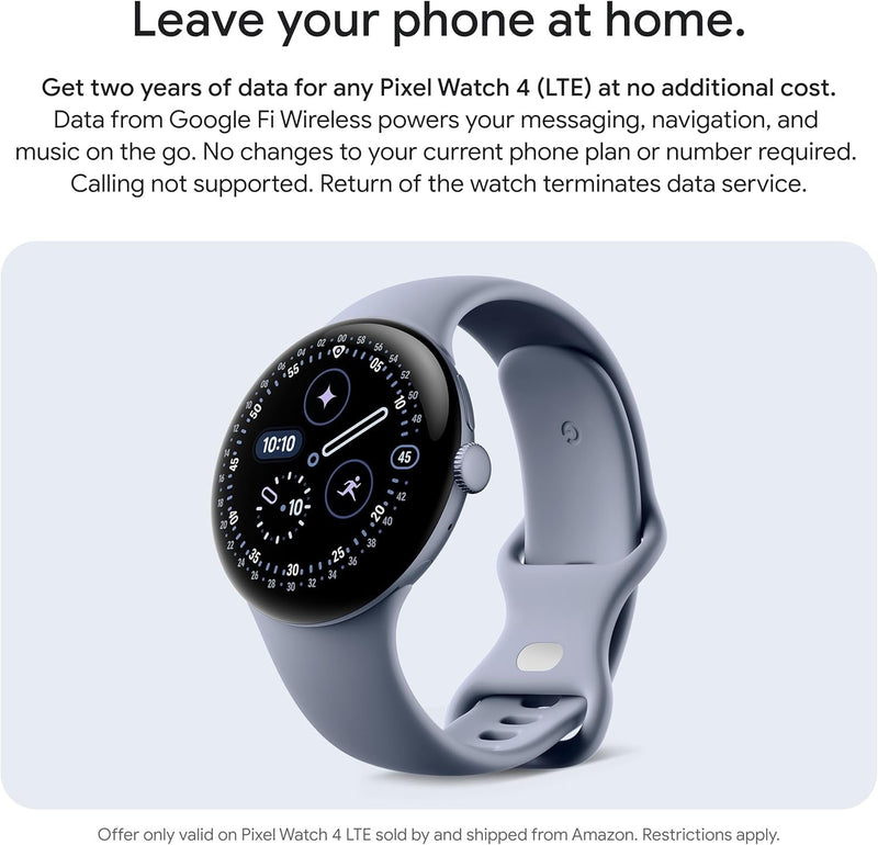 Google Pixel Watch 4 (45mm) - Android Smartwatch - Heart Rate,Sleep & Fitness Tracking -40-Hour Battery -Google AI -Matte Black Aluminum Case - Obsidian Active Band - Wi-Fi-Google Pixel Watch app