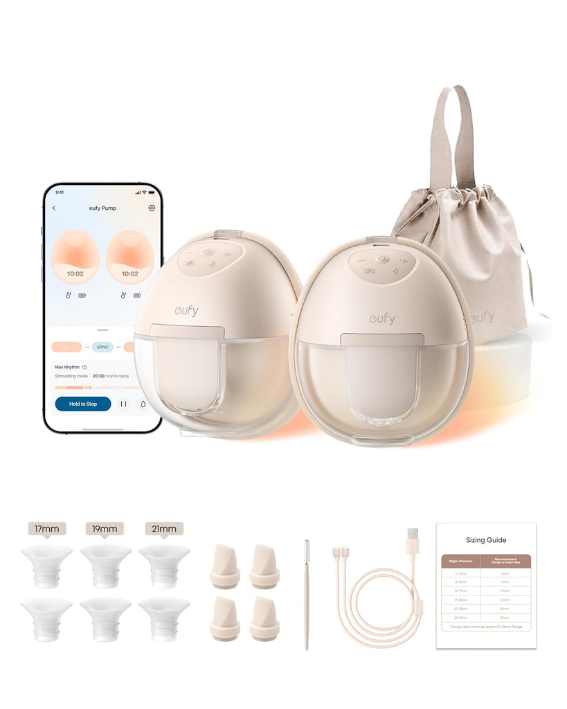 eufy S1 Extractor de Leche Portátil Manos Libres con Calefacción HeatFlow
