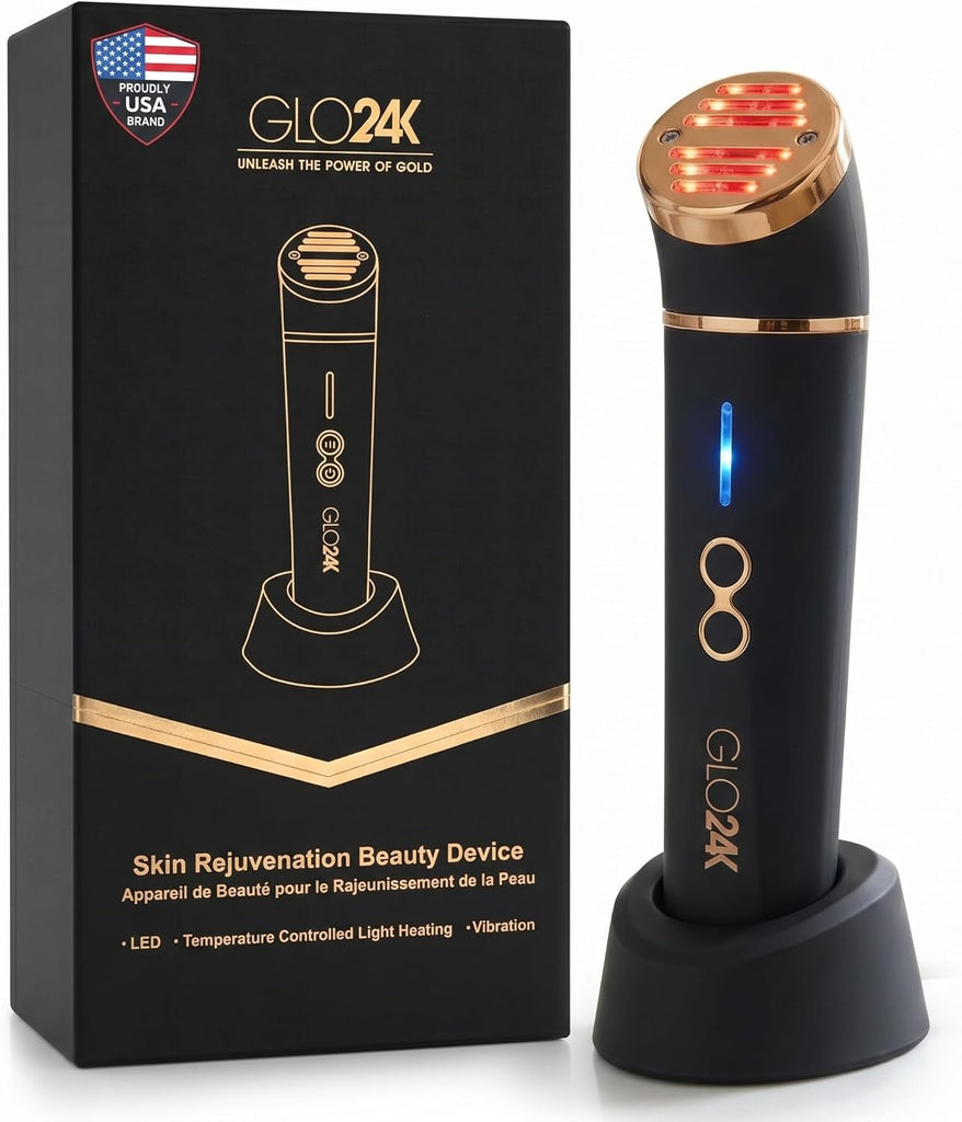 GLO24K 3-in-1 Red Light Massager for Face & Neck