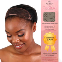 MILANO COLLECTION Glueless Top Grip for Hair Topper & Wiglets, Adjustable Translucent Strap with Side Openings, Top Head