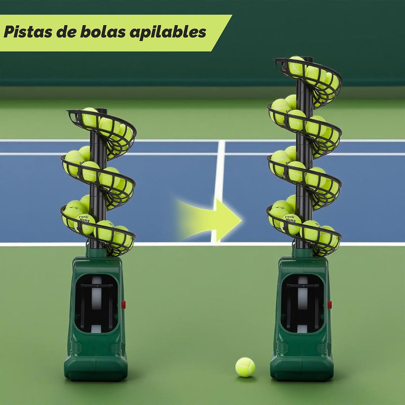 Furlihong 3819BH - Máquina portátil de pelotas de tenis - 5 ángulos ajustables, 2 niveles