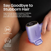 Wavytalk Dispositivo de depilación IPL, Bare It con rodillo de precisión para bikini facial y cuerpo, resultado duradero y sin dolor, 24J de doble pulso y enfriamiento de hielo, uso en casa para mujer