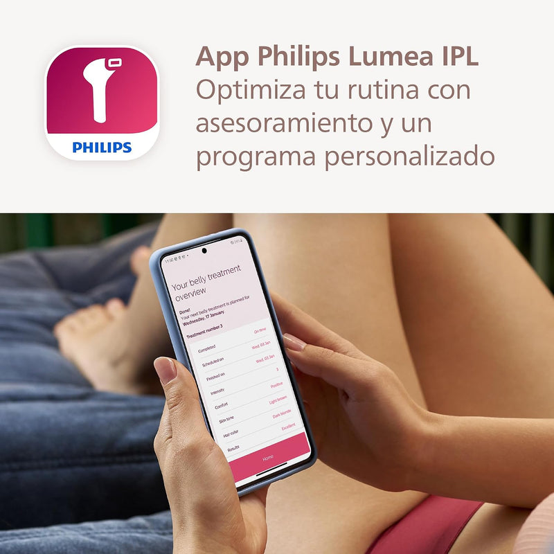 Philips Lumea 8000 Series - Dispositivo de Depilacion IPL, Reduccion Permanente del Vello, SenseIQ, 3 Accesorios